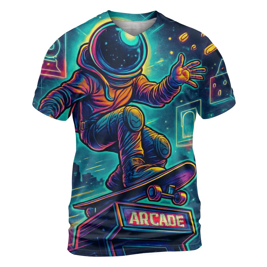 Midnight Arcade Astronaut creative print fashion shirts