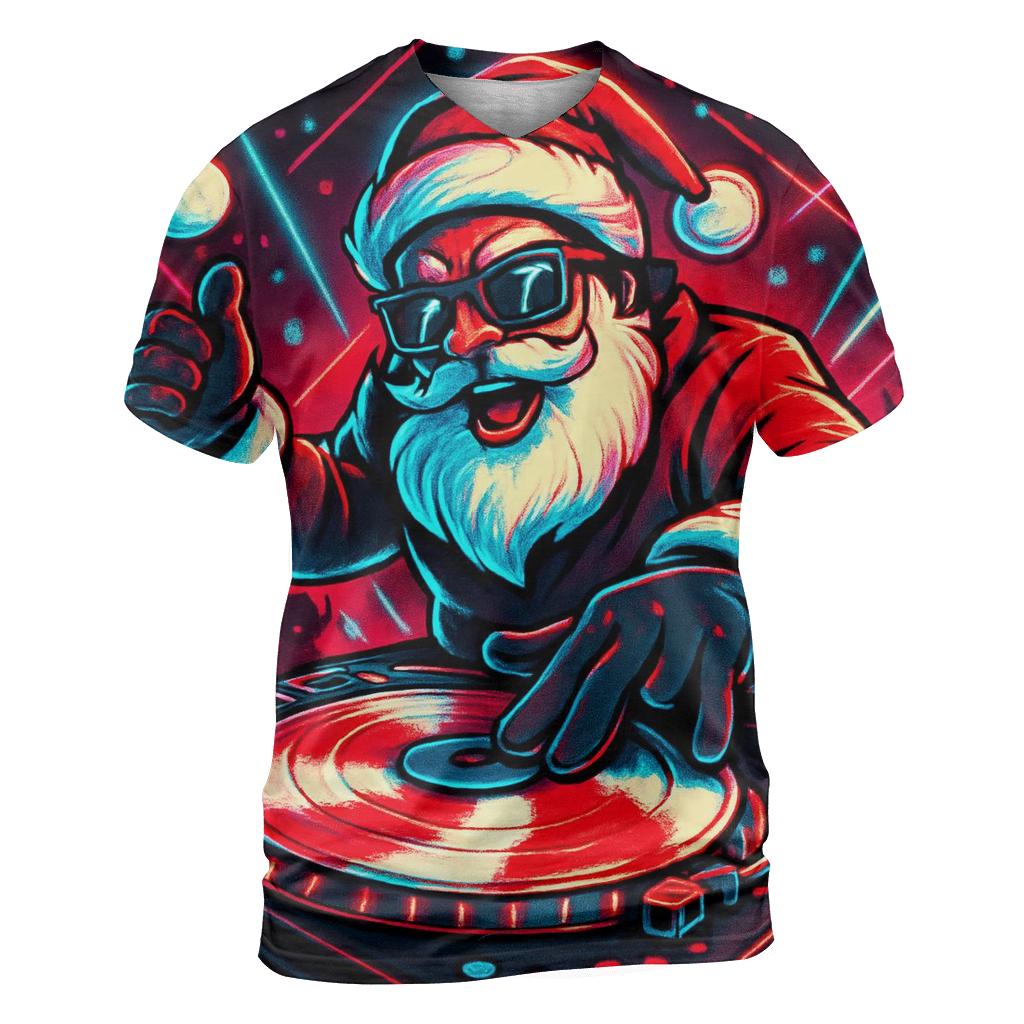North Pole Vinyl Night Santa unique graphic print tees