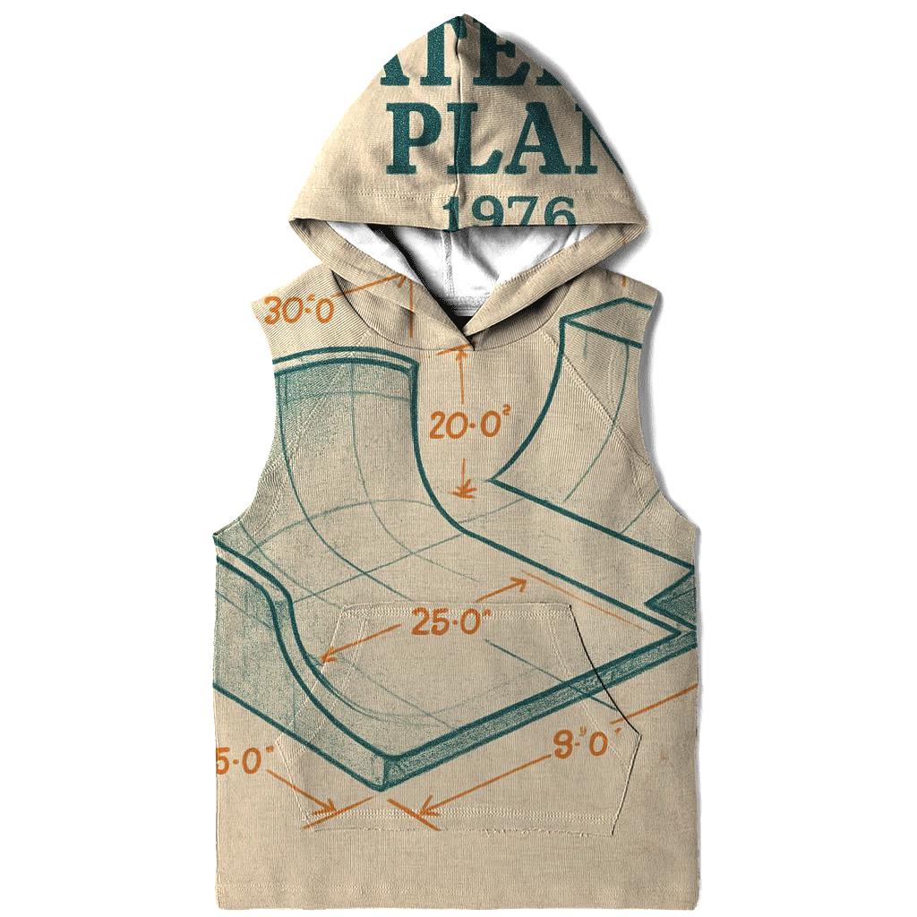 Faded 1976 Skatepark Blueprint Poster pullover hoodies