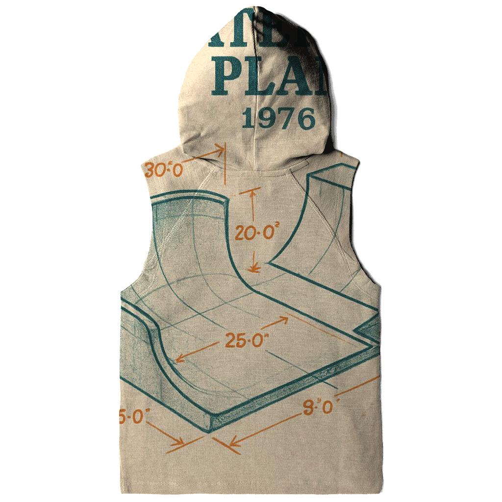 Faded 1976 Skatepark Blueprint Poster pullover hoodies
