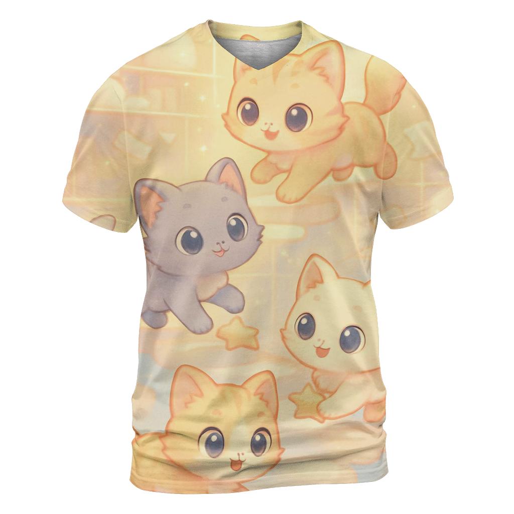 Sunrise Cloud Library Kittens designer pattern shirts