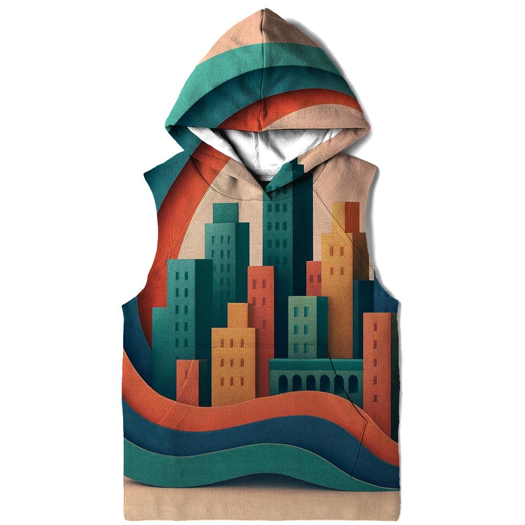 Prismatic Paper Cut City Mirage designer hoodies
