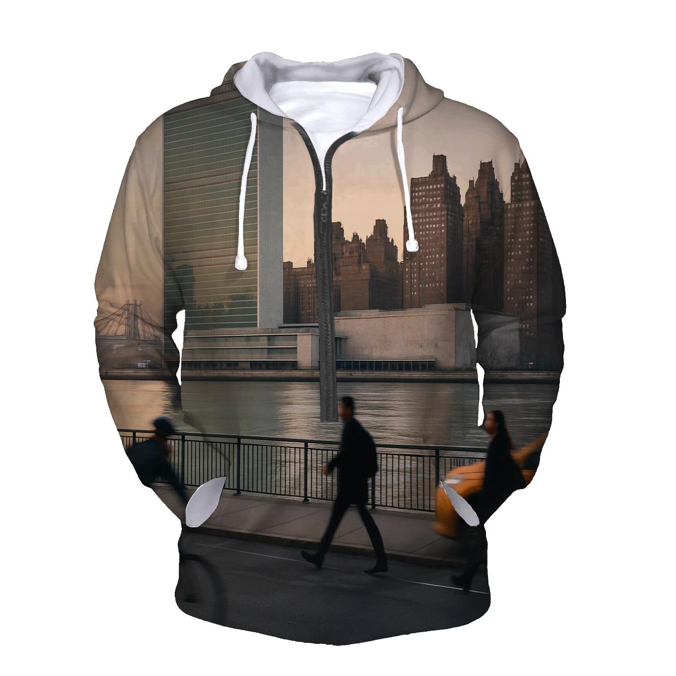 First Light Over The United Nations And Tudor City premium hoodies