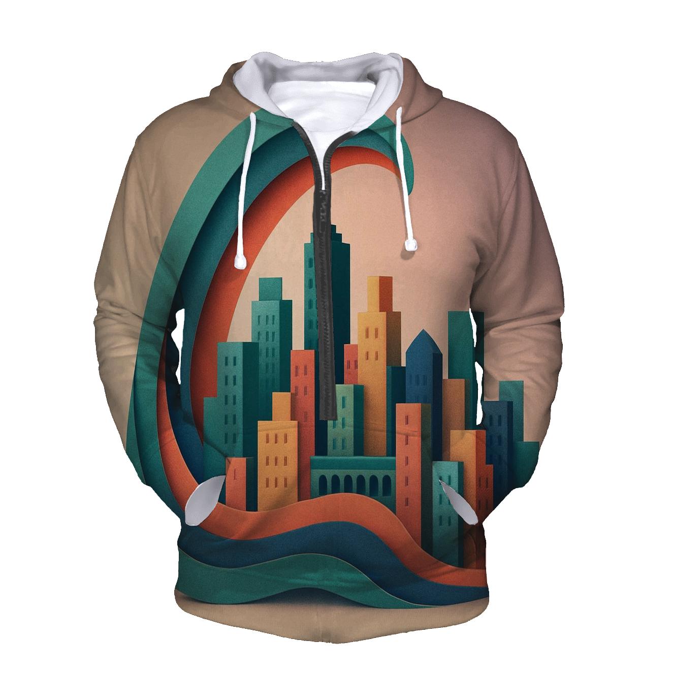 Prismatic Paper Cut City Mirage hoodie styles