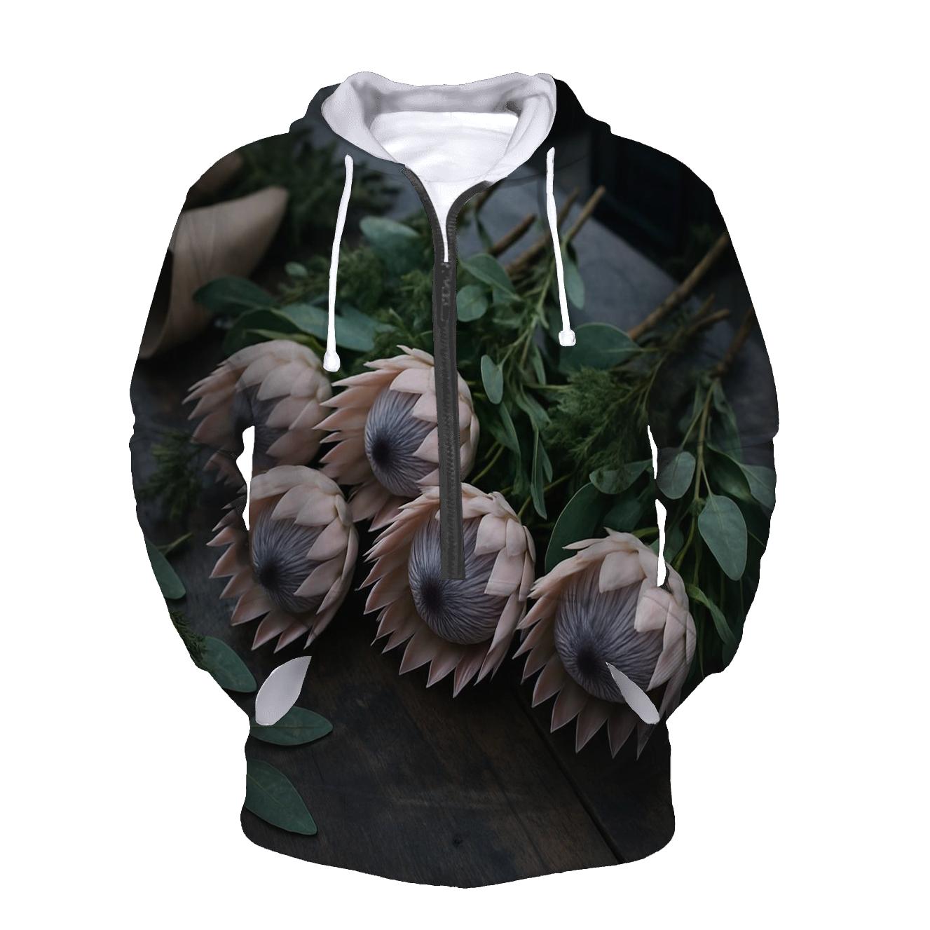 Protea And Fynbos Stem Sorting At A Coastal Flower Market graphic hoodies