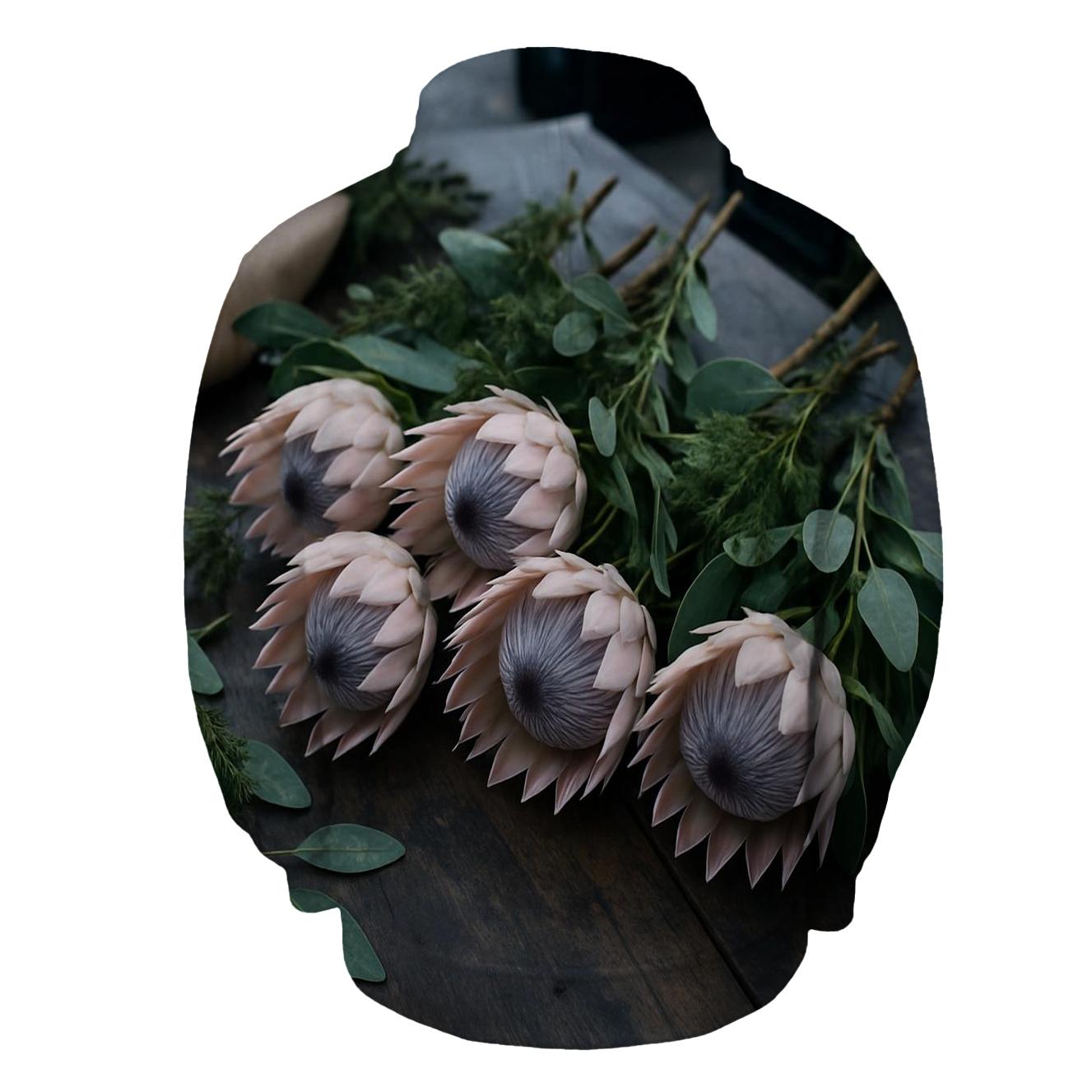 Protea And Fynbos Stem Sorting At A Coastal Flower Market graphic hoodies