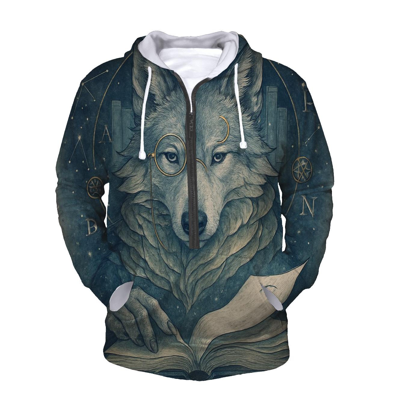 Lunar Archivist Wolf zip-up hoodies