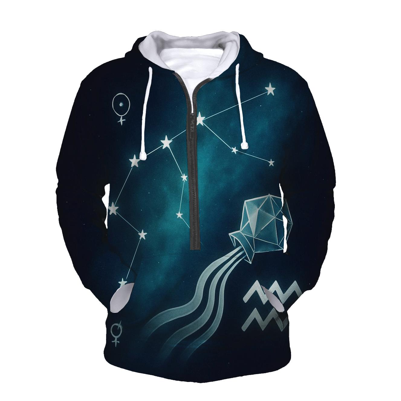 Aquarius Retrograde Water Bearer Sky Map custom hoodies