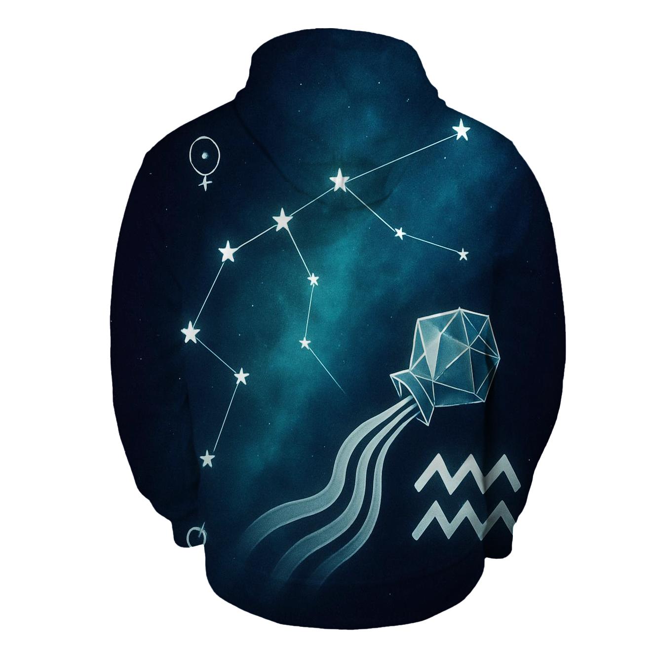 Aquarius Retrograde Water Bearer Sky Map custom hoodies