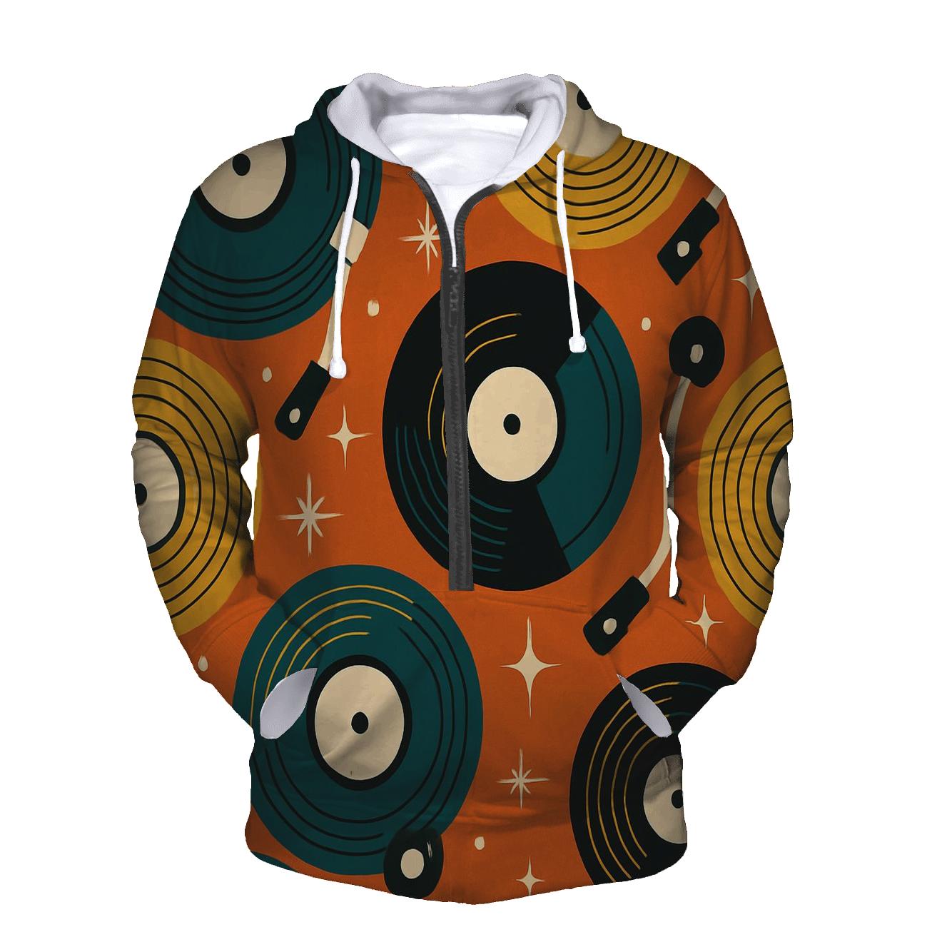 Vinyl Record Carousel Pattern hoodie styles