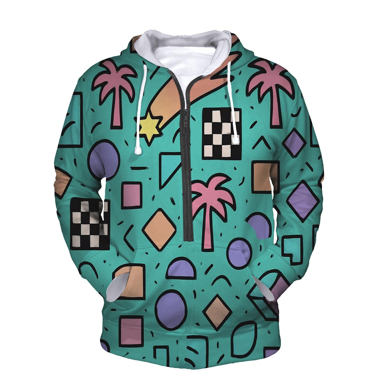 Memphis Comet Mall Pattern heavyweight hoodies