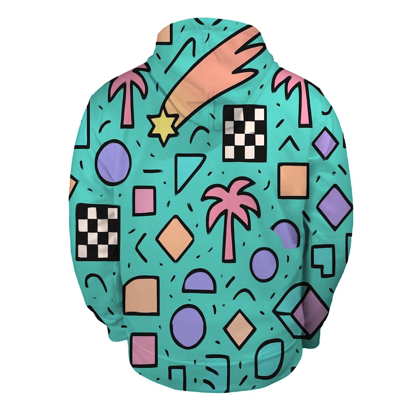 Memphis Comet Mall Pattern heavyweight hoodies