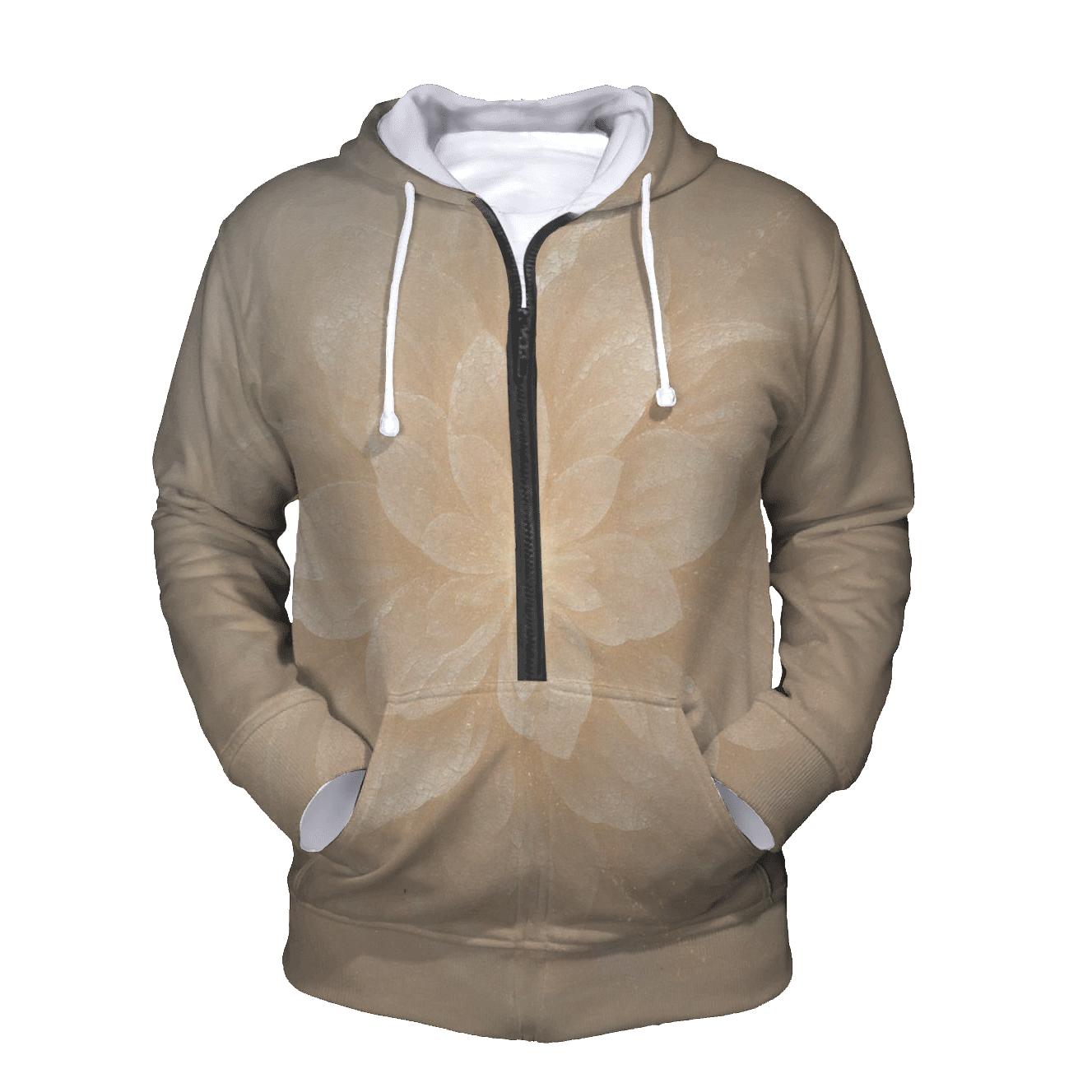 Champagne Sequin Nebula Bloom zip-up hoodies