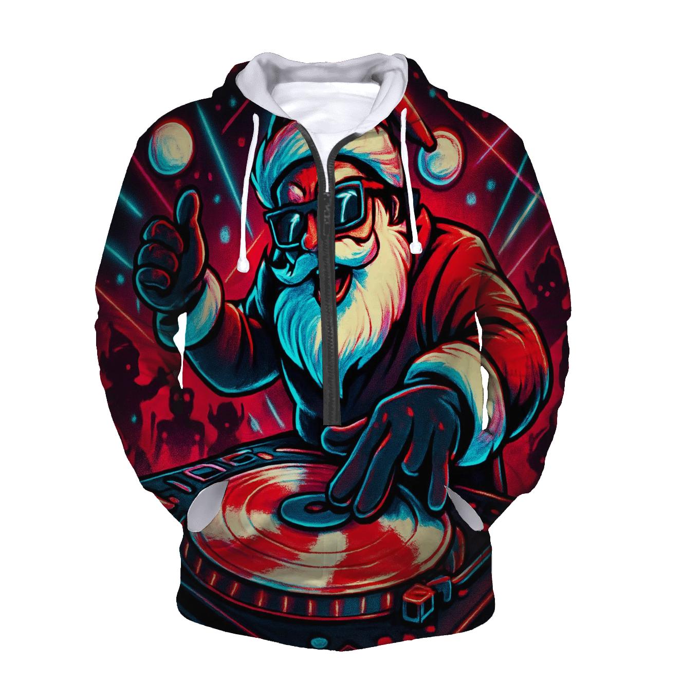North Pole Vinyl Night Santa hoodie designs