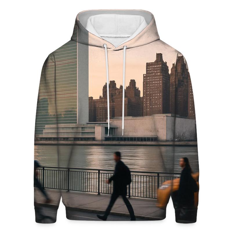 First Light Over The United Nations And Tudor City premium hoodies