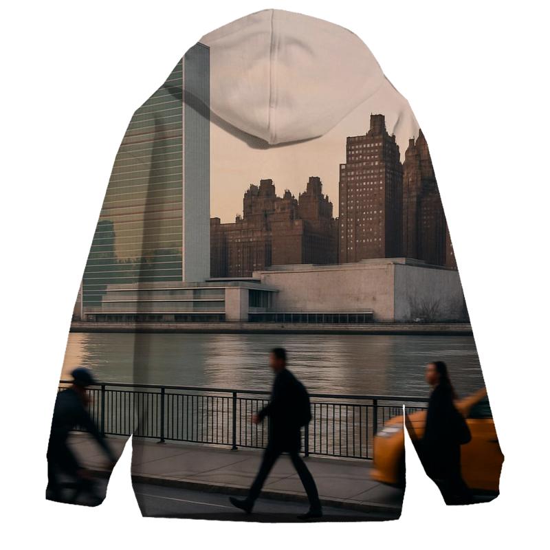 First Light Over The United Nations And Tudor City premium hoodies