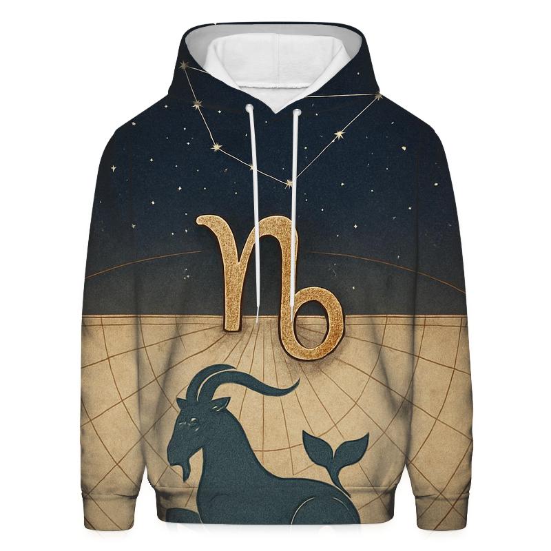 Capricorn Sea Goat Meridian Chart graphic hoodies