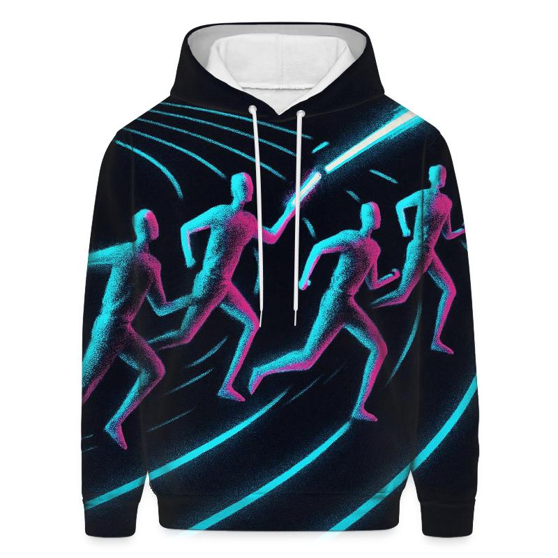 Midnight Sprint Neon Relay printed hoodies