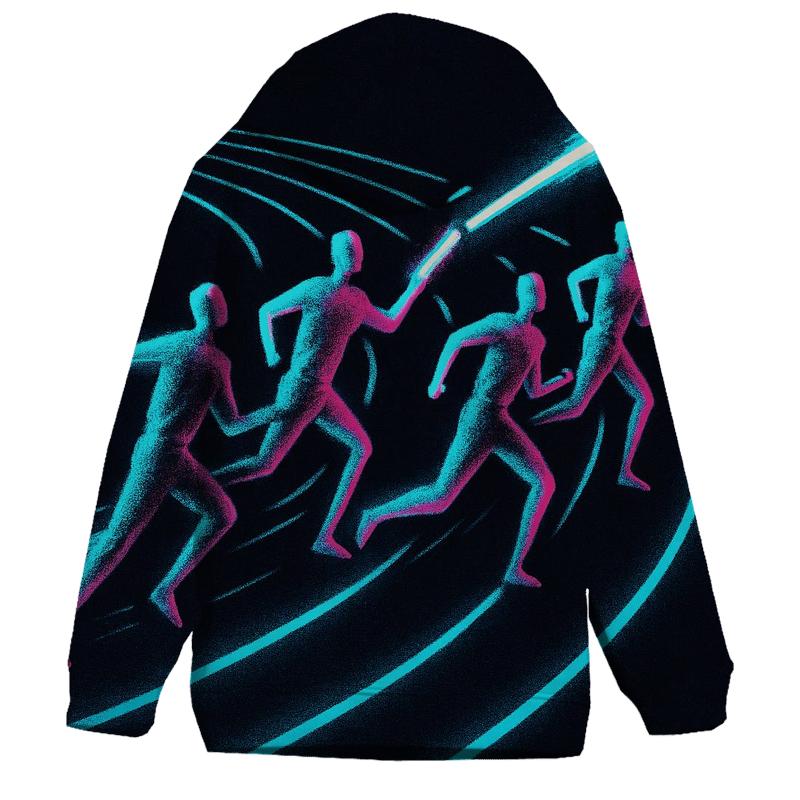 Midnight Sprint Neon Relay printed hoodies