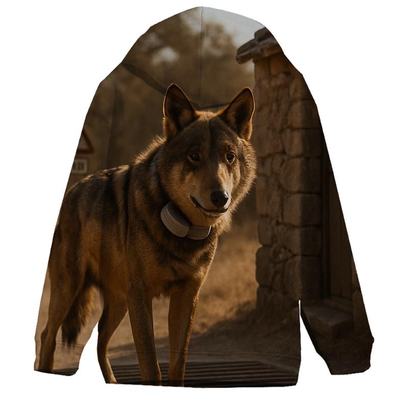Iberian Wolf Research Collar Checkpoint embroidered hoodies