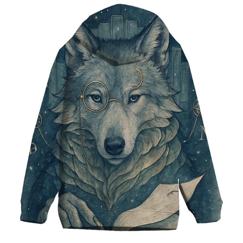 Lunar Archivist Wolf premium hoodies