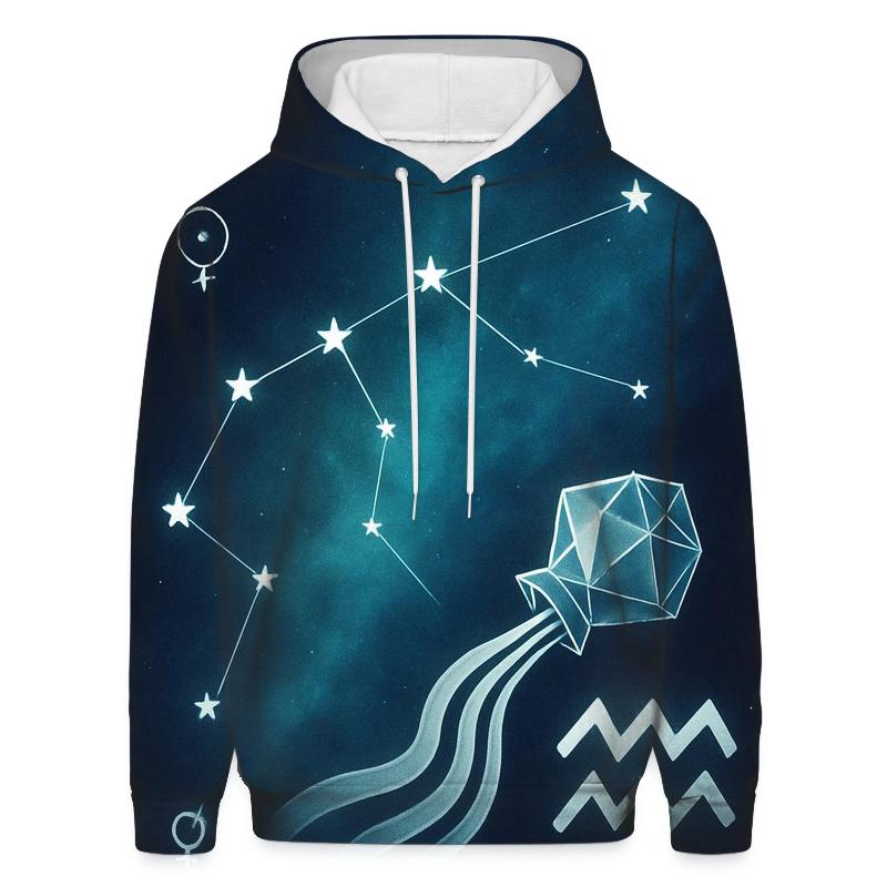 Aquarius Retrograde Water Bearer Sky Map custom hoodies