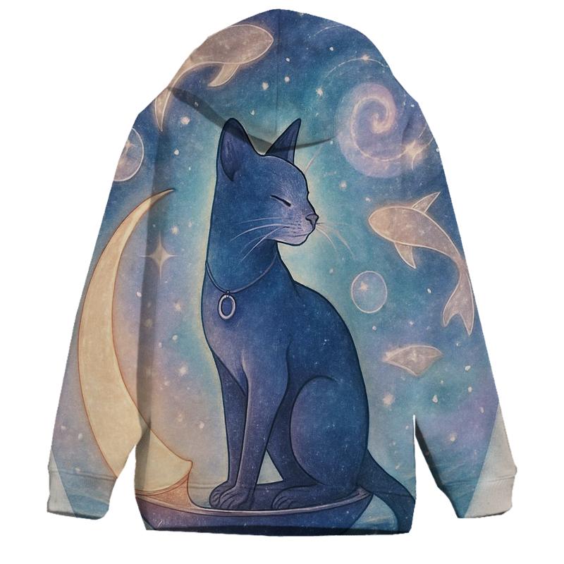 Astral Lantern Cat Voyage embroidered hoodies