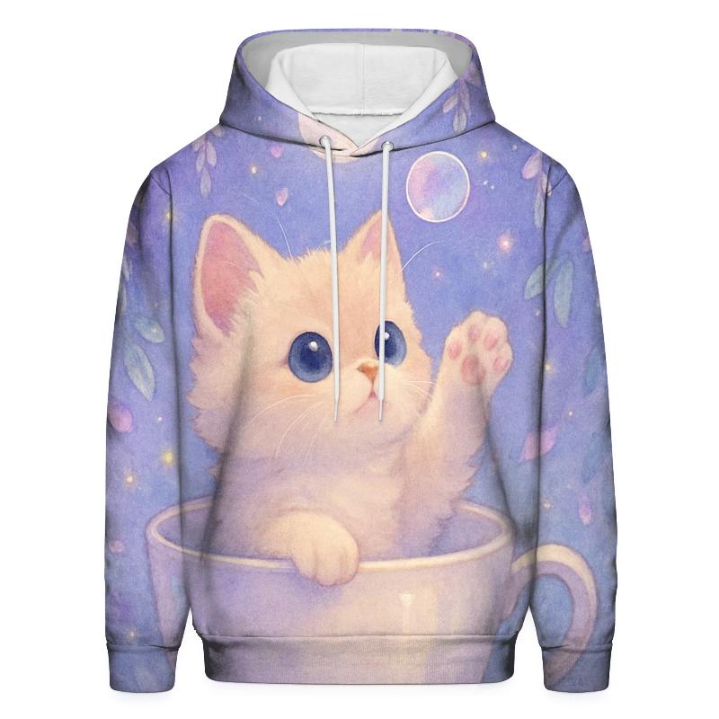 Moonlit Teacup Kitten Garden lightweight hoodies
