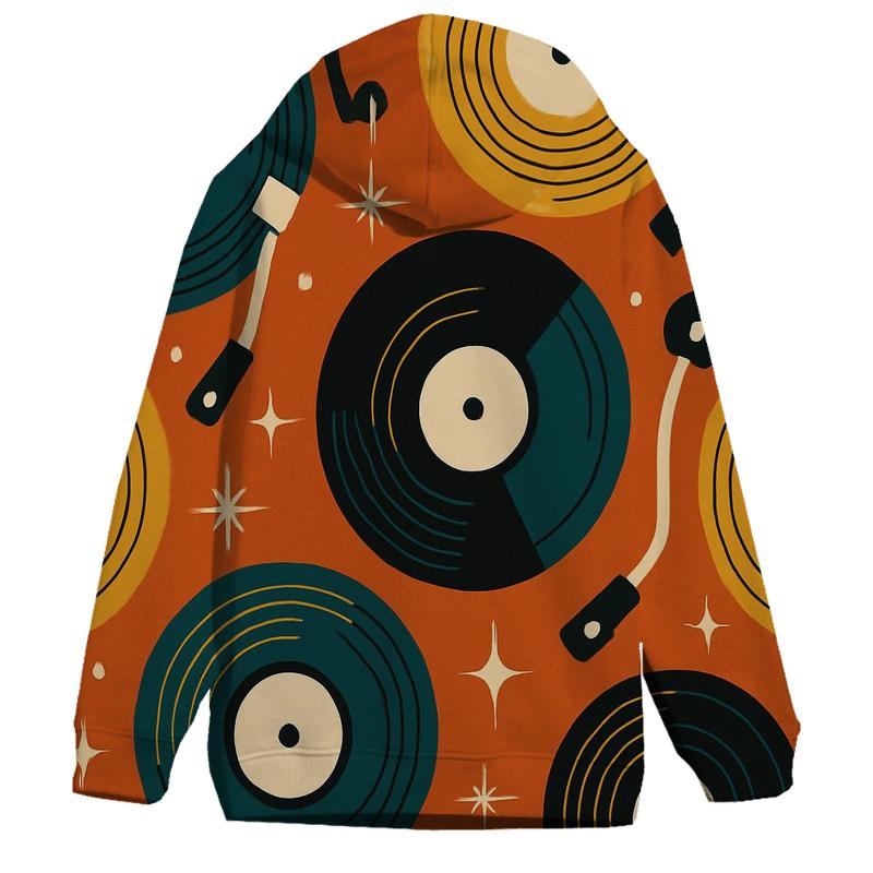 Vinyl Record Carousel Pattern embroidered hoodies