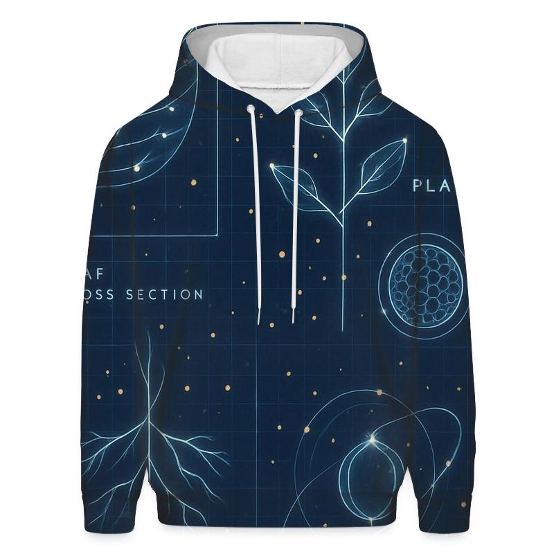 Cosmic Botanical Blueprint Atlas premium hoodies