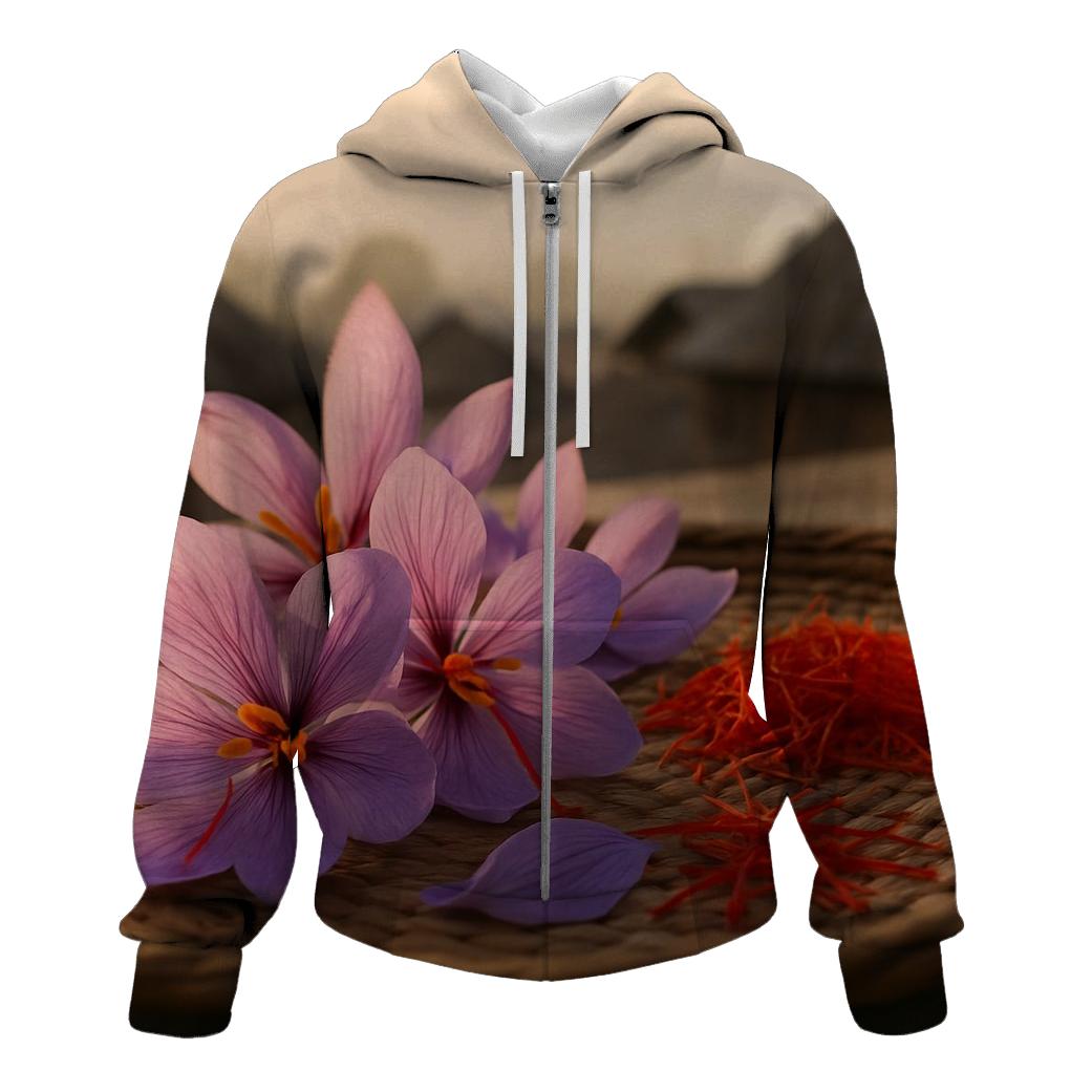 Saffron Crocus Stigmas Drying On A Kashmir Rooftop lightweight hoodies