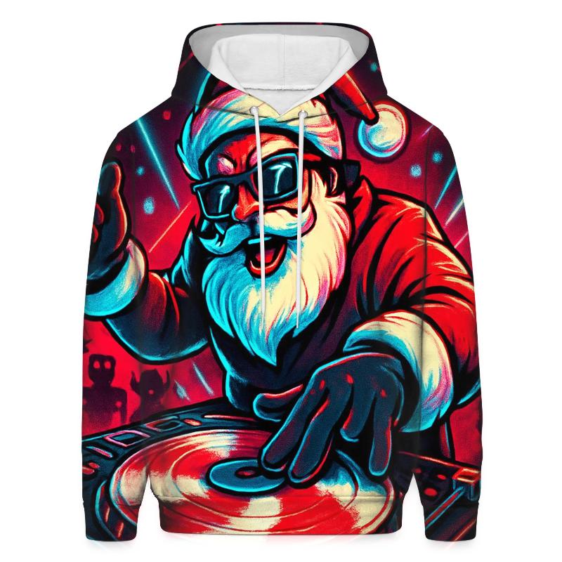 North Pole Vinyl Night Santa zip-up hoodies