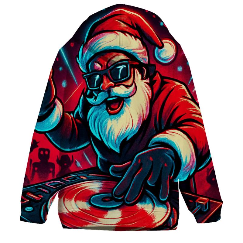 North Pole Vinyl Night Santa zip-up hoodies