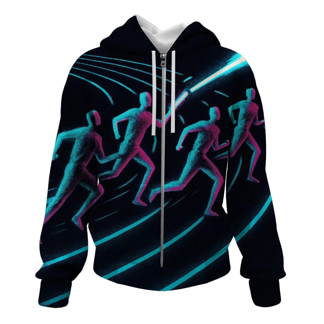 Midnight Sprint Neon Relay designer hoodies