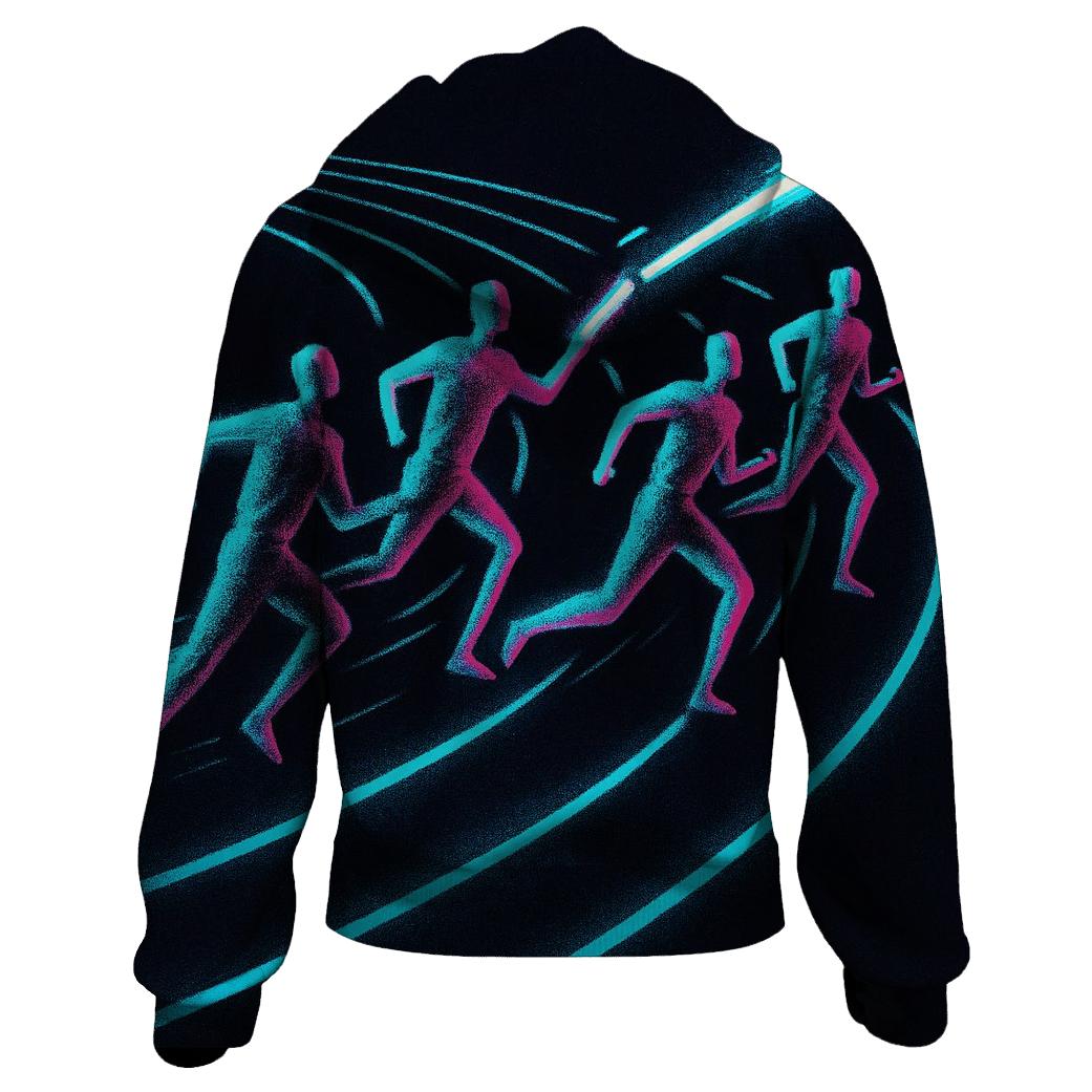 Midnight Sprint Neon Relay designer hoodies