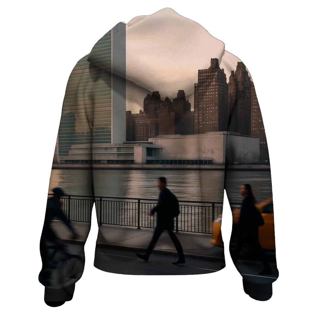 First Light Over The United Nations And Tudor City zip-up hoodies