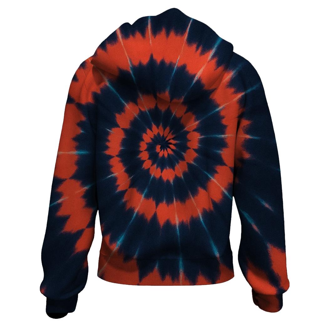 Nebula Spiral Over Dye Whorl zip-up hoodies