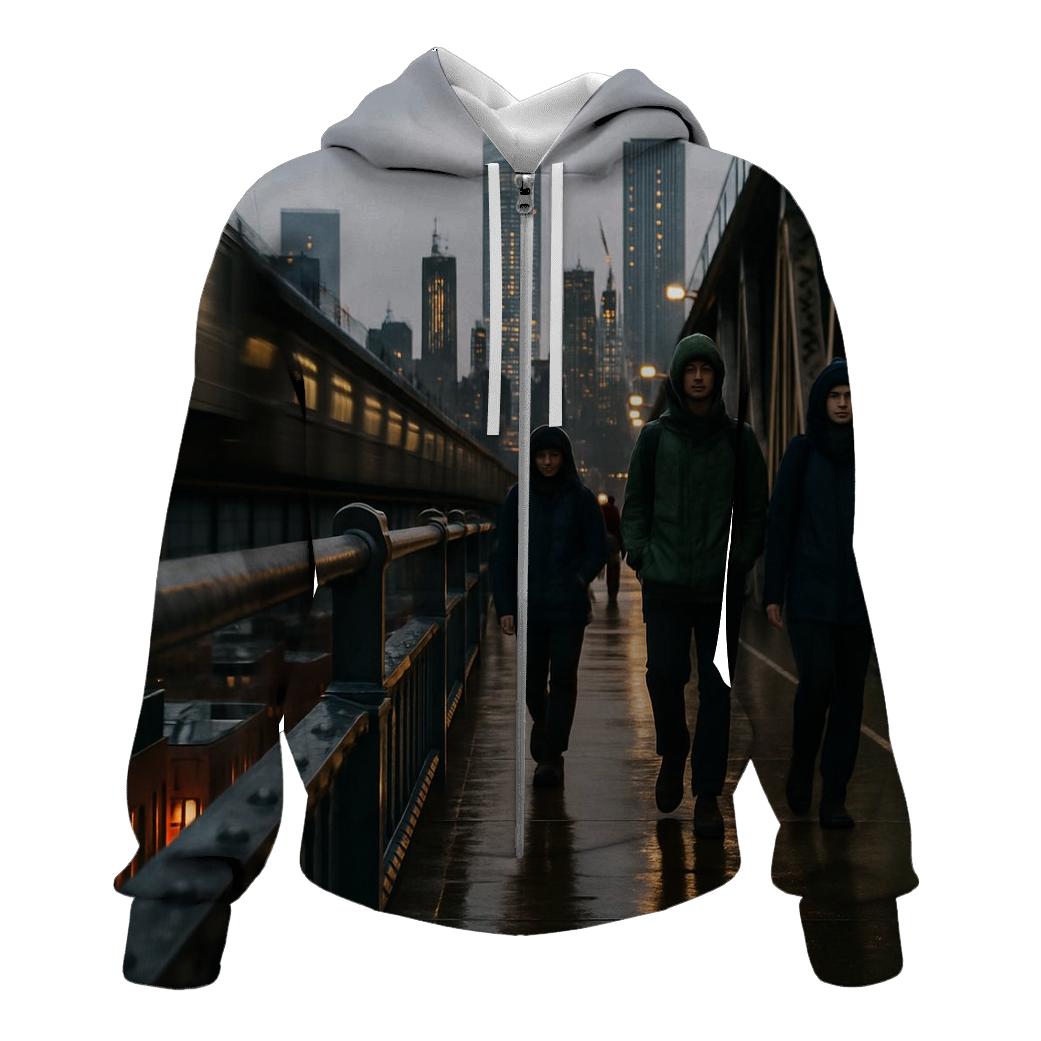 After The Rain From The Manhattan Bridge Walkway heavyweight hoodies
