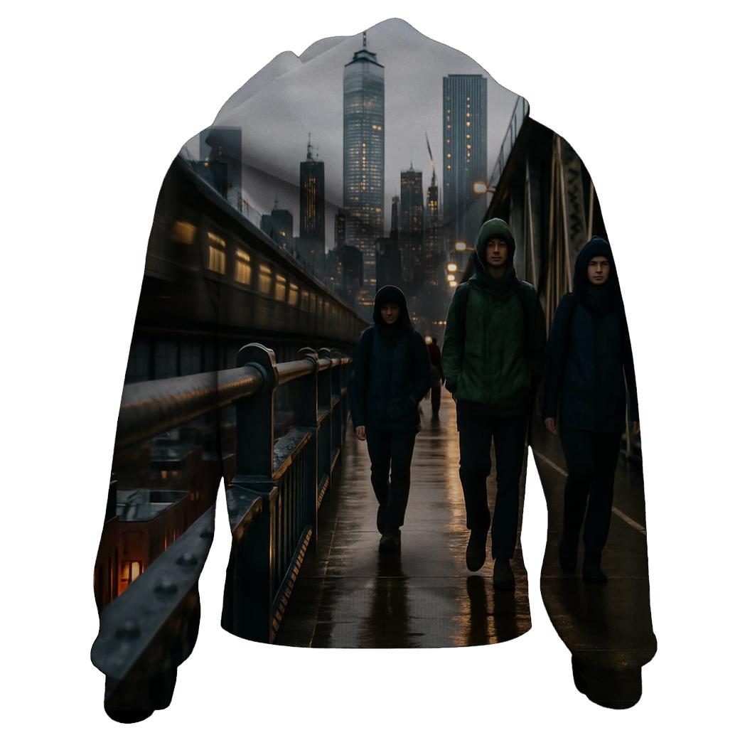 After The Rain From The Manhattan Bridge Walkway heavyweight hoodies