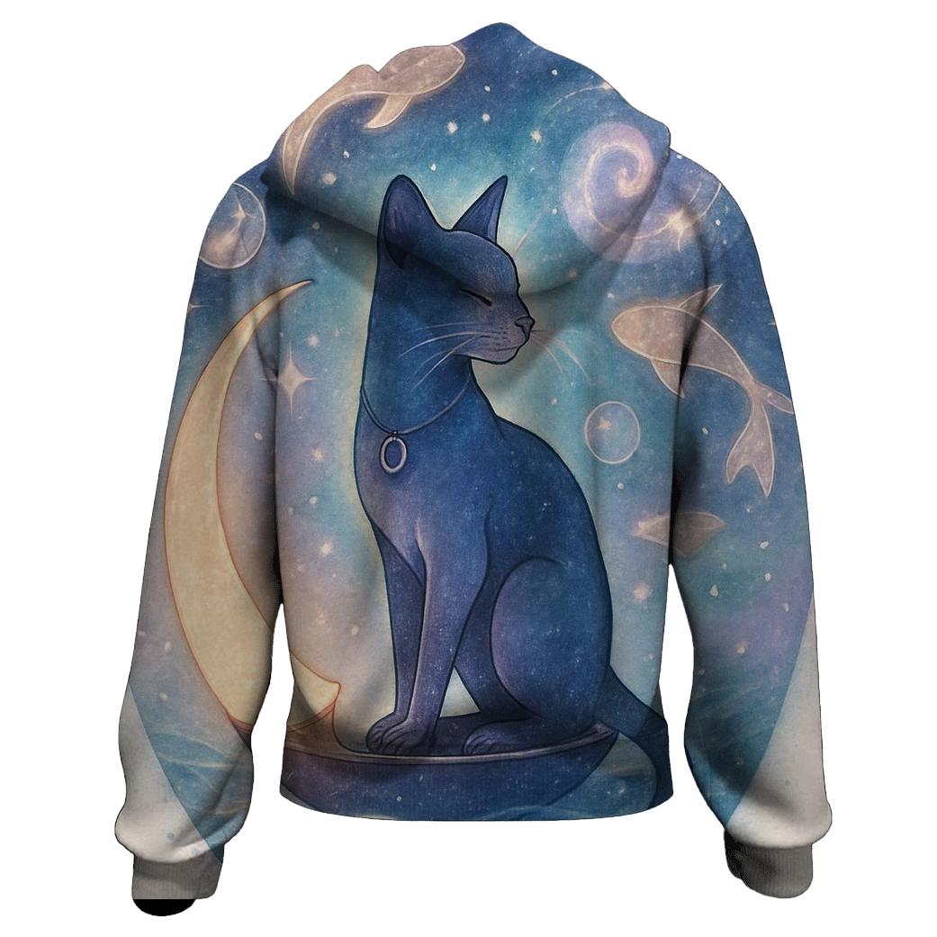 Astral Lantern Cat Voyage embroidered hoodies