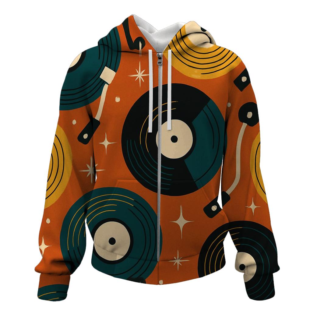 Vinyl Record Carousel Pattern hoodie designs
