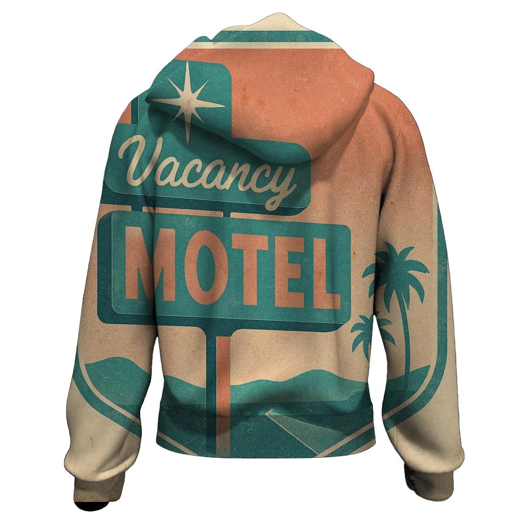 Classic 1950s Motel Vacancy Neon Badge printed hoodies