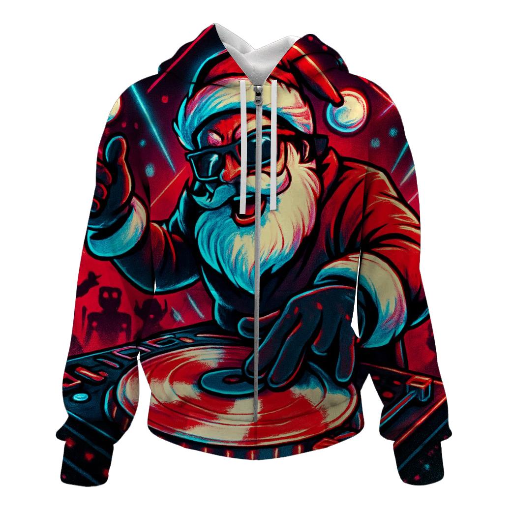North Pole Vinyl Night Santa hoodie styles