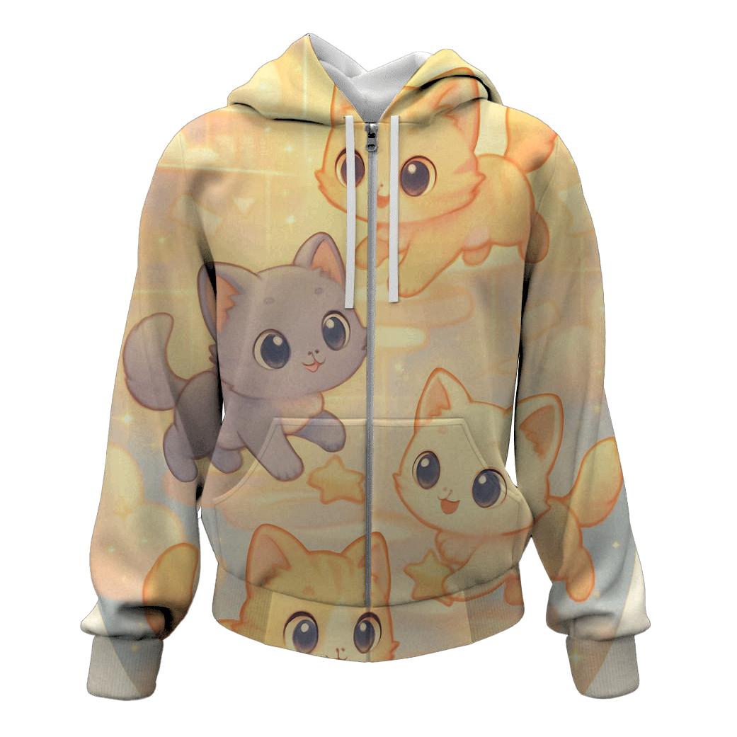 Sunrise Cloud Library Kittens lightweight hoodies