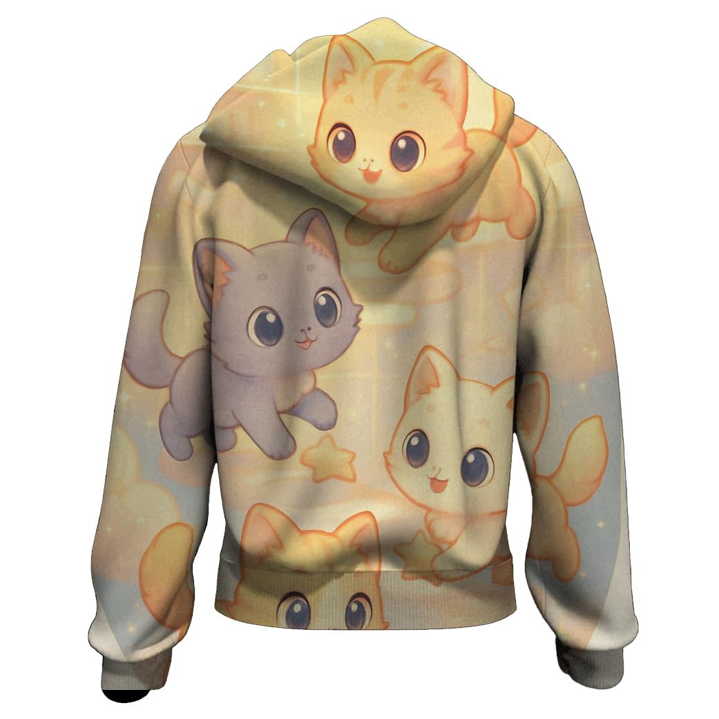 Sunrise Cloud Library Kittens lightweight hoodies