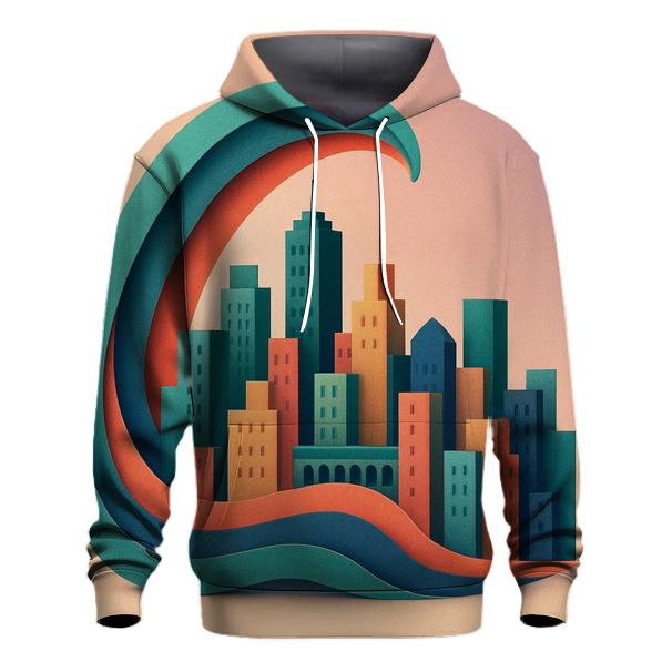 Prismatic Paper Cut City Mirage hoodie trends