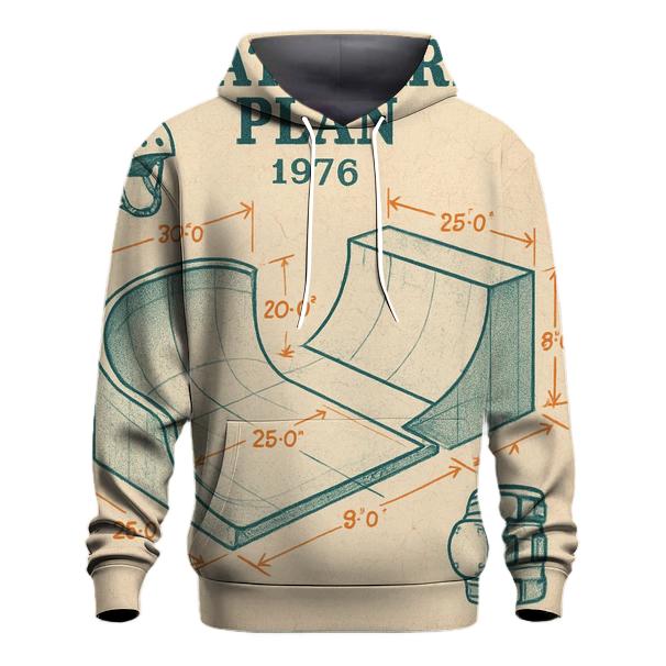 Faded 1976 Skatepark Blueprint Poster hoodies fashion