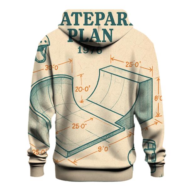 Faded 1976 Skatepark Blueprint Poster hoodies fashion