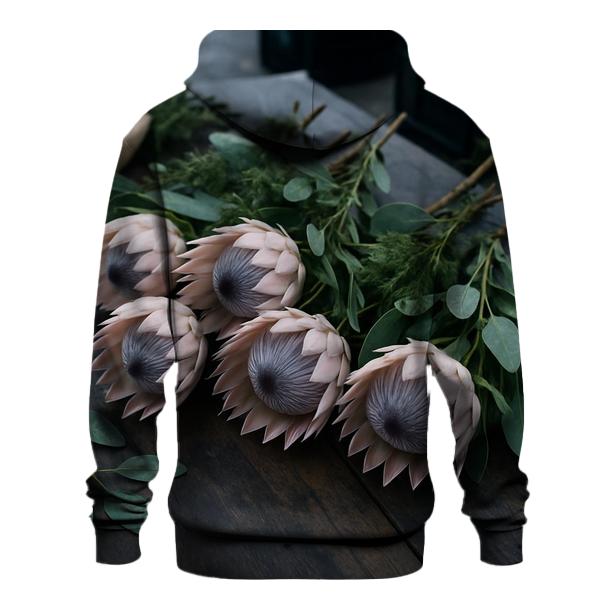 Protea And Fynbos Stem Sorting At A Coastal Flower Market heavyweight hoodies
