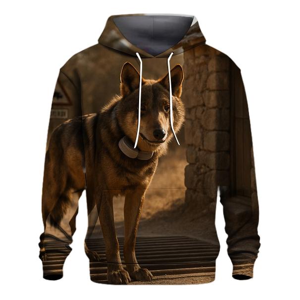 Iberian Wolf Research Collar Checkpoint graphic hoodies